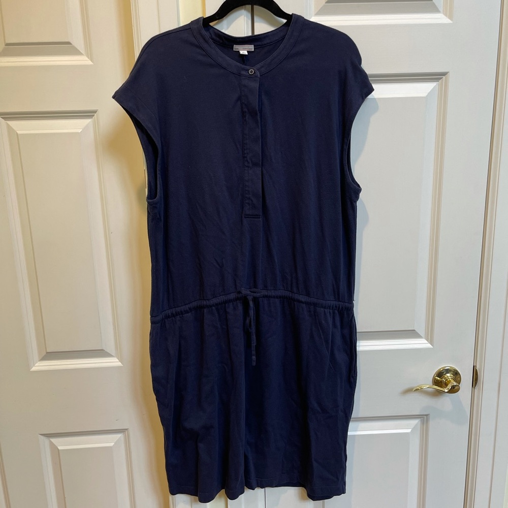 Gap Navy Cotton Tie Waist Dress